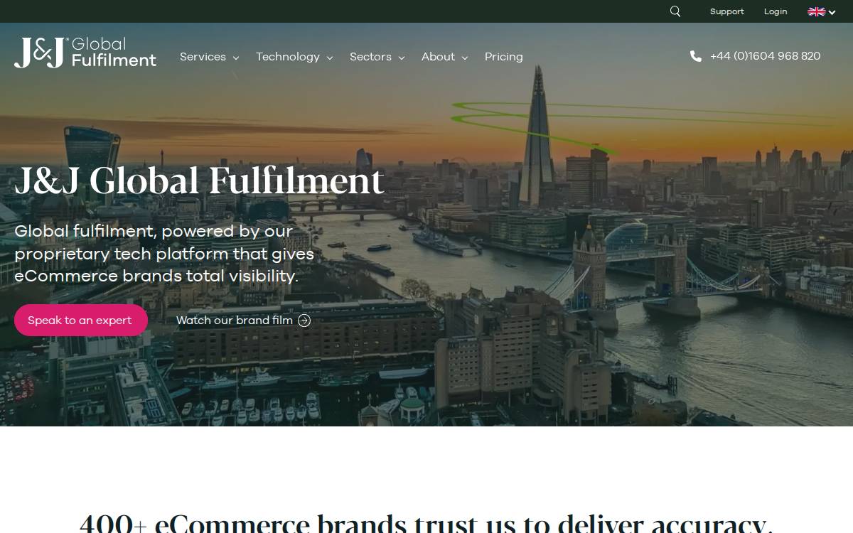 J&J Global Fulfilment website preview