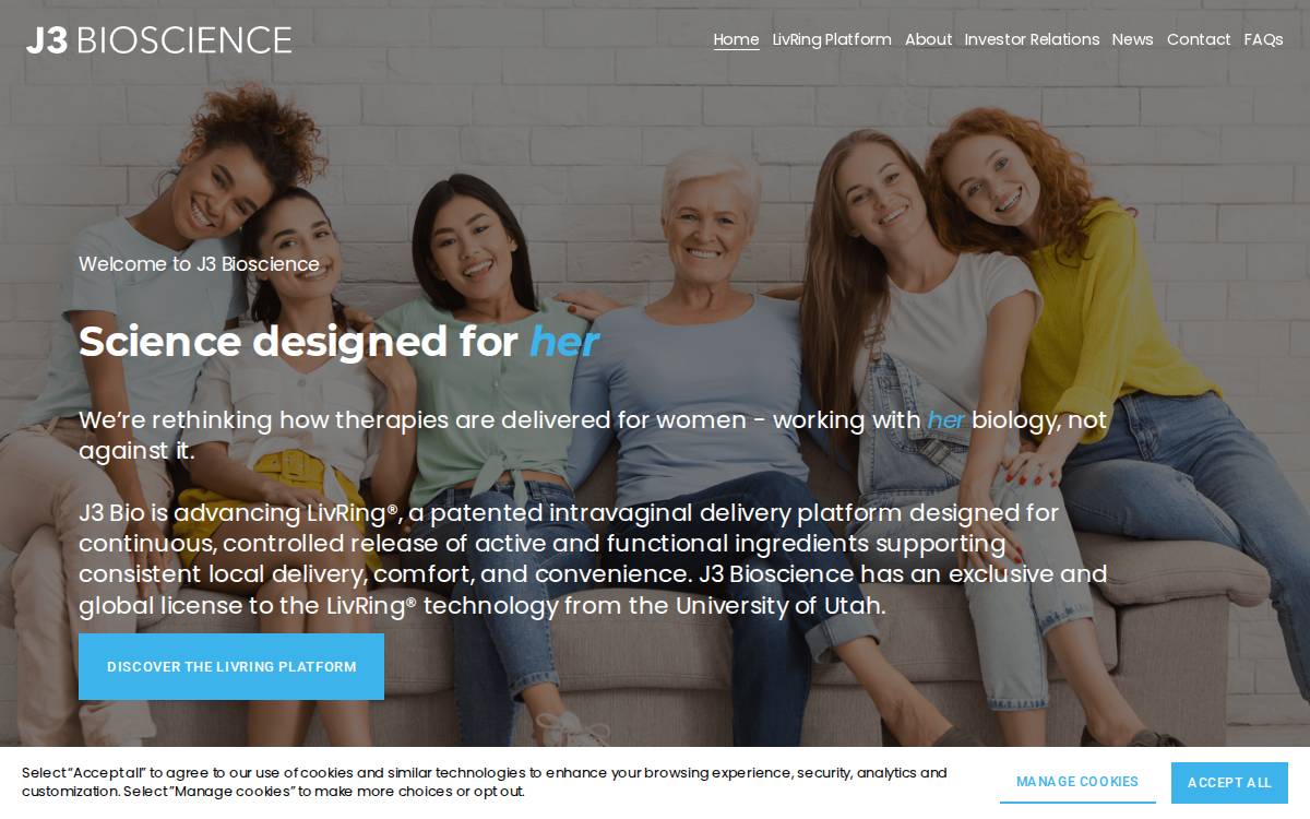 J3 Bioscience website preview