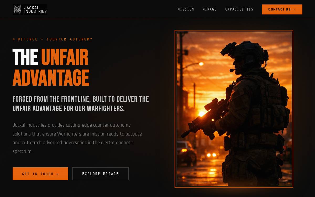 Jackal Industries website preview