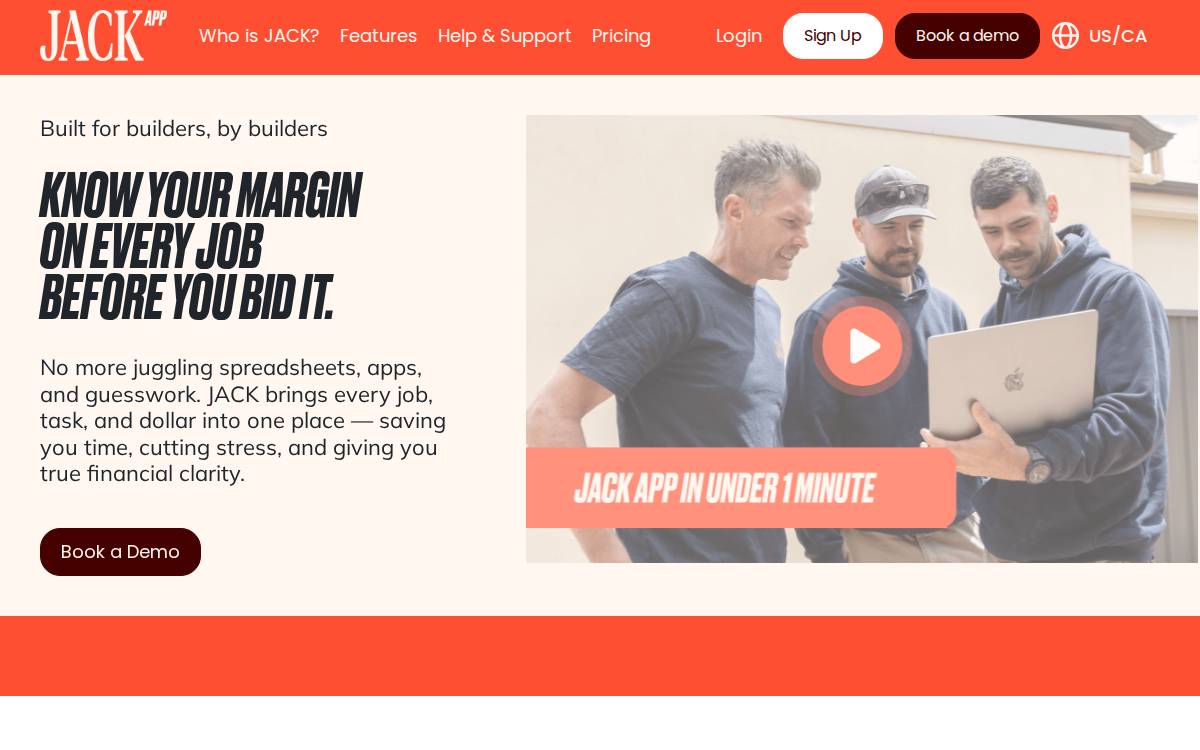 JACK App website preview