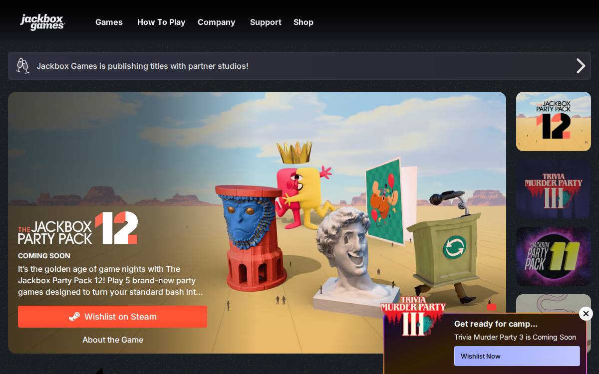 Jackbox Games website preview