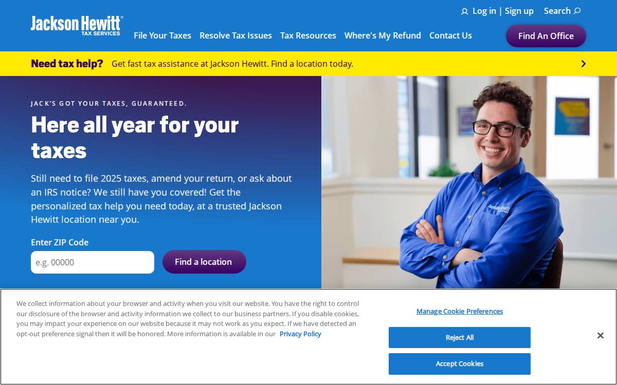 Jackson Hewitt website preview