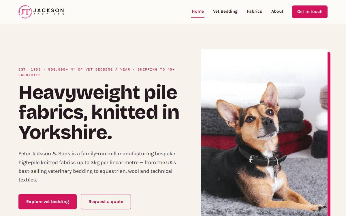 Jacksontextiles website preview
