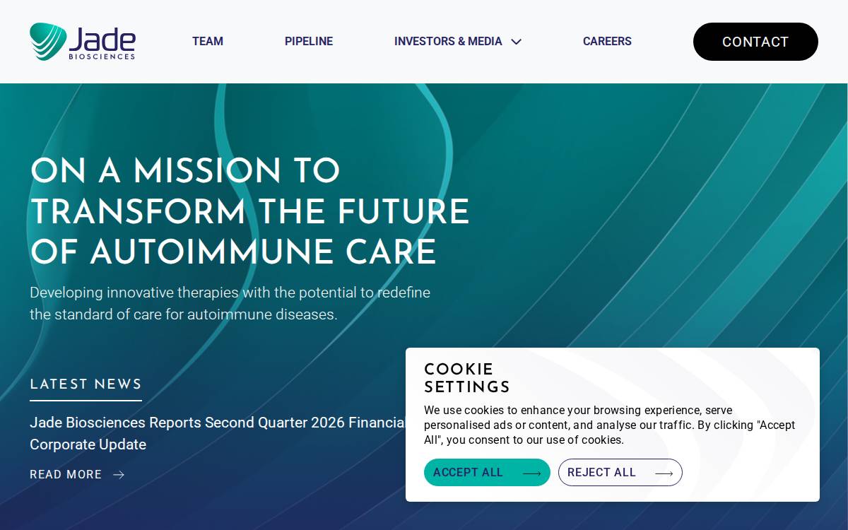 Jade Biosciences website preview