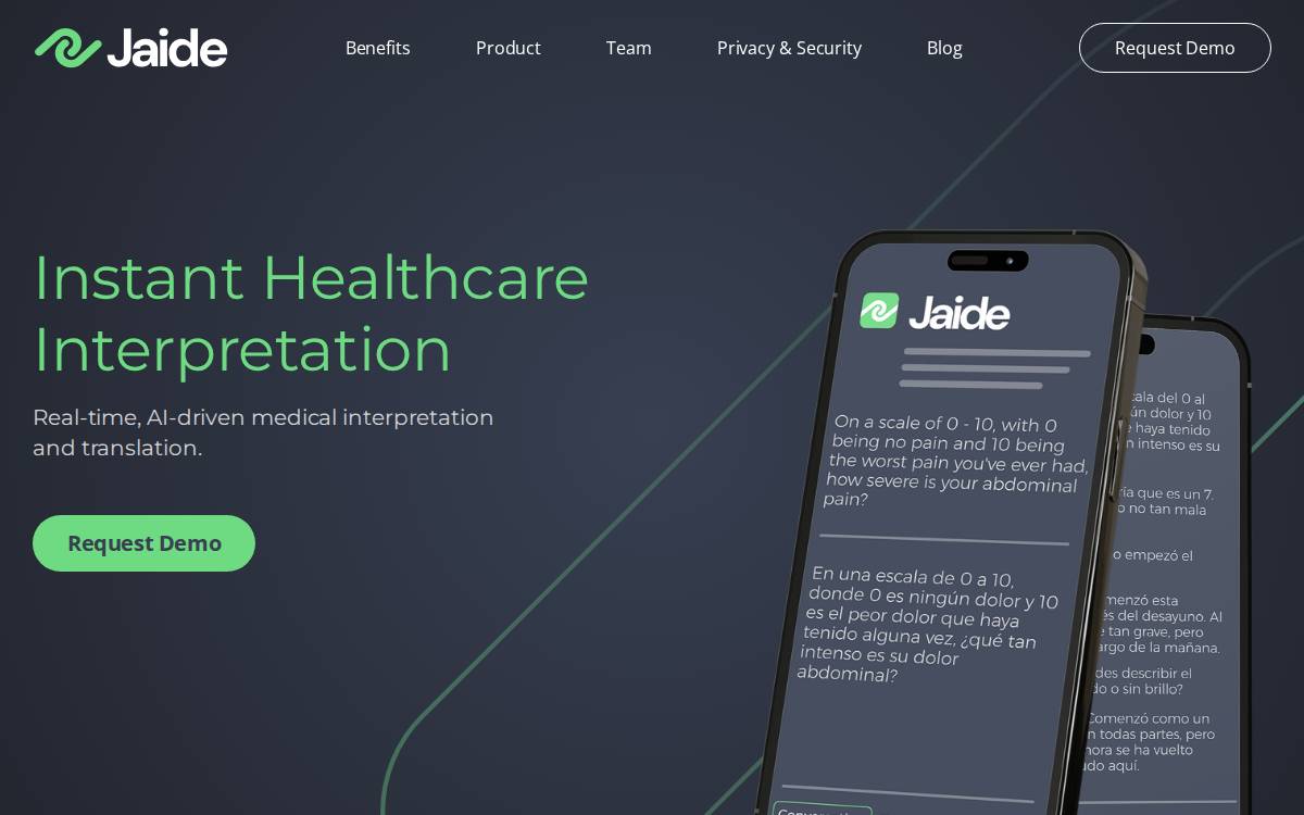 Jaide Health website preview