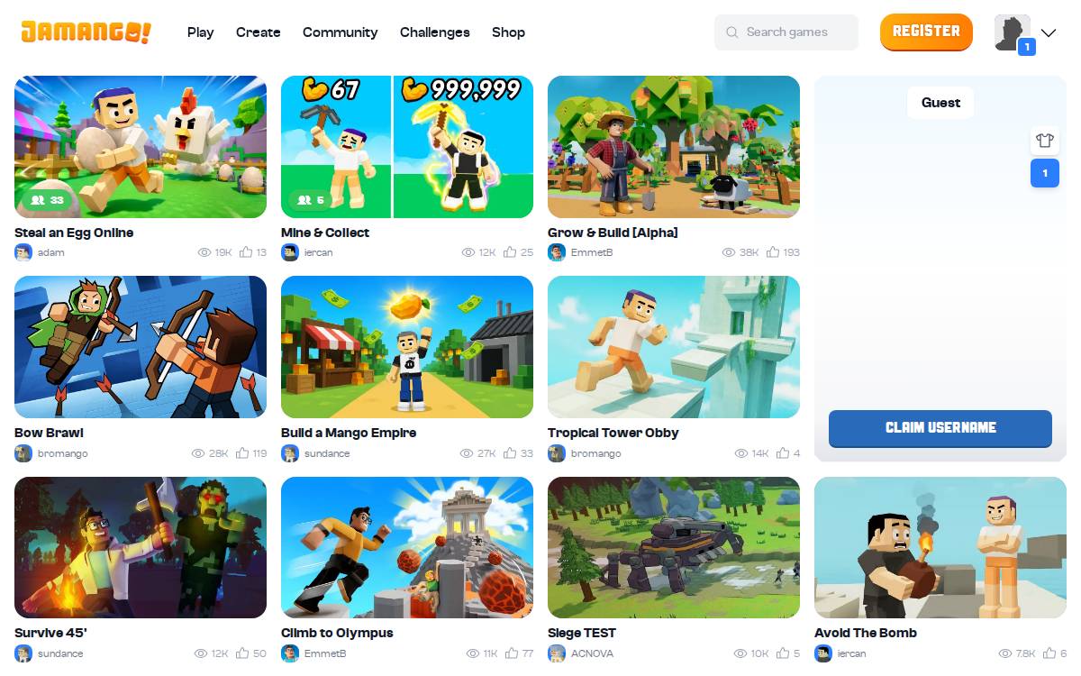 Jamango website preview