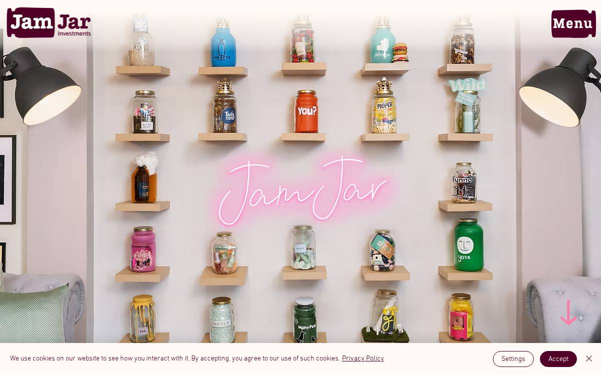 JamJar Investments website preview