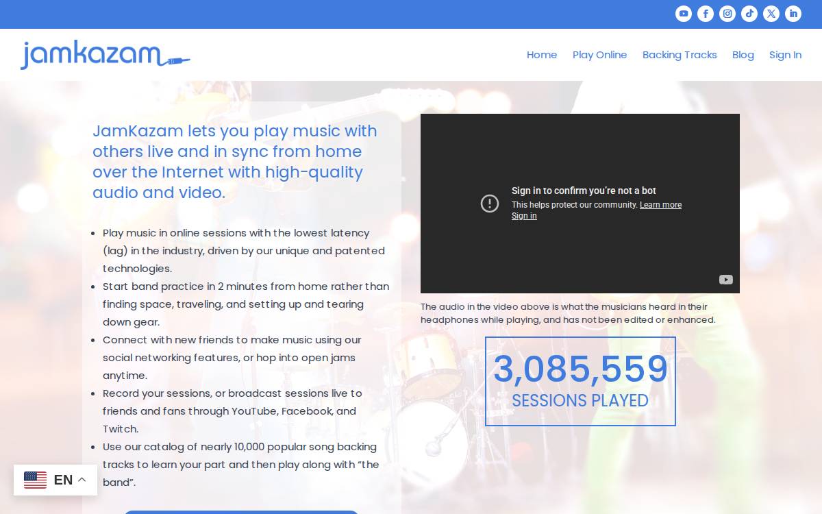 JamKazam website preview