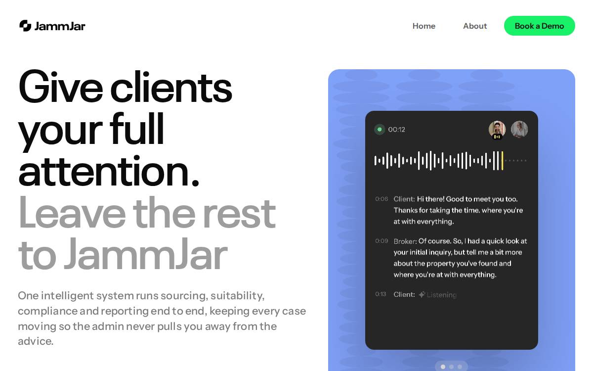 Jammjar website preview