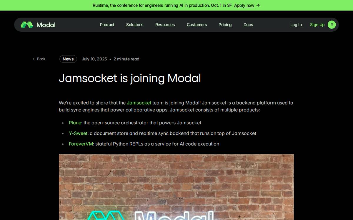 Jamsocket website preview