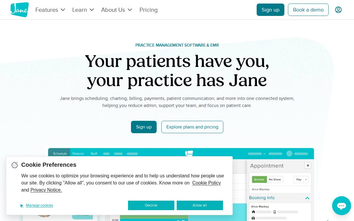 Jane website preview