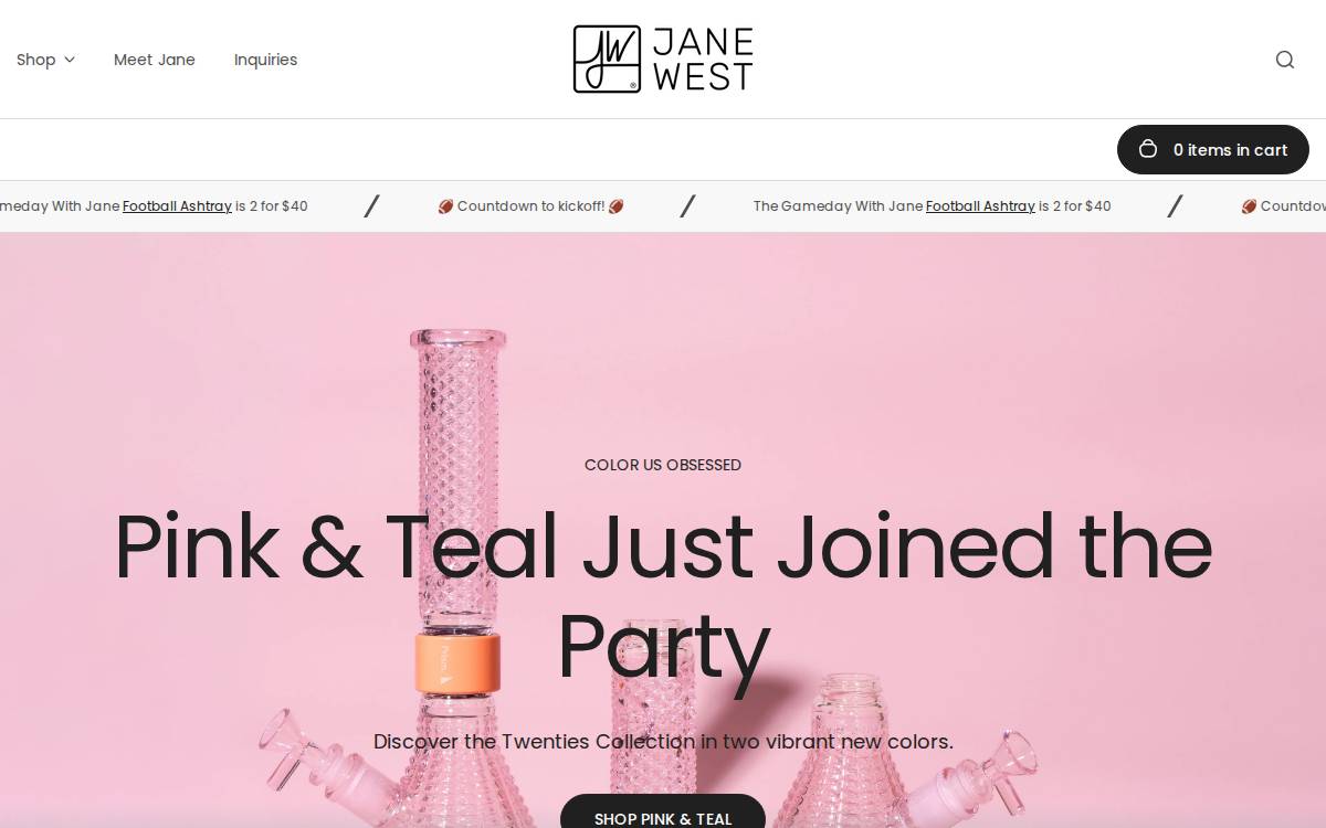 Jane West website preview