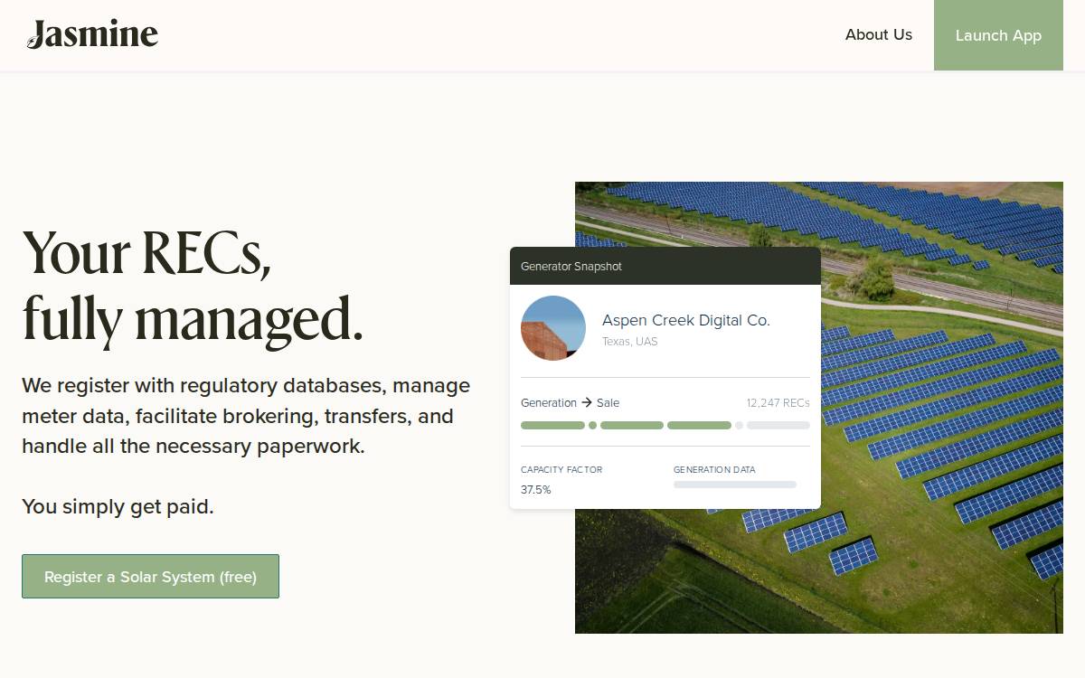 Jasmine Energy website preview