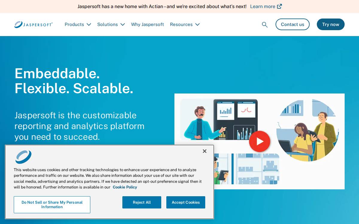 JasperSoft website preview