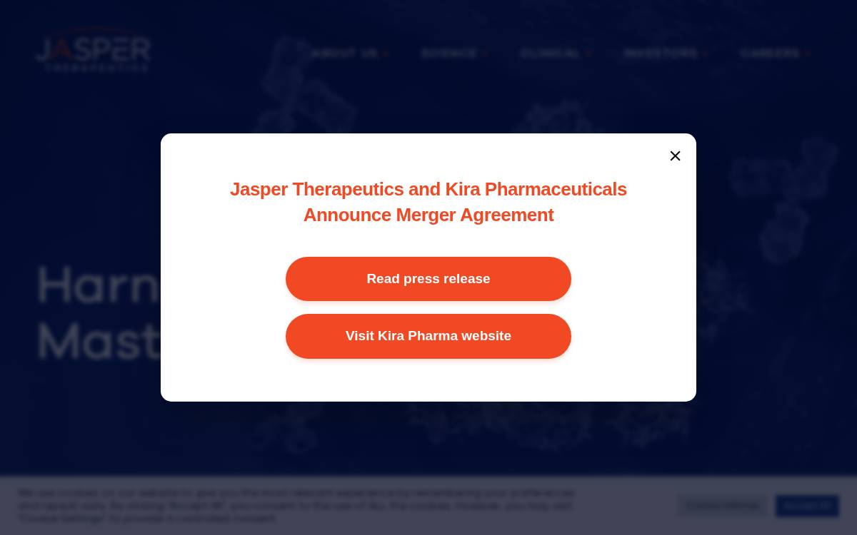 Jasper Therapeutics website preview