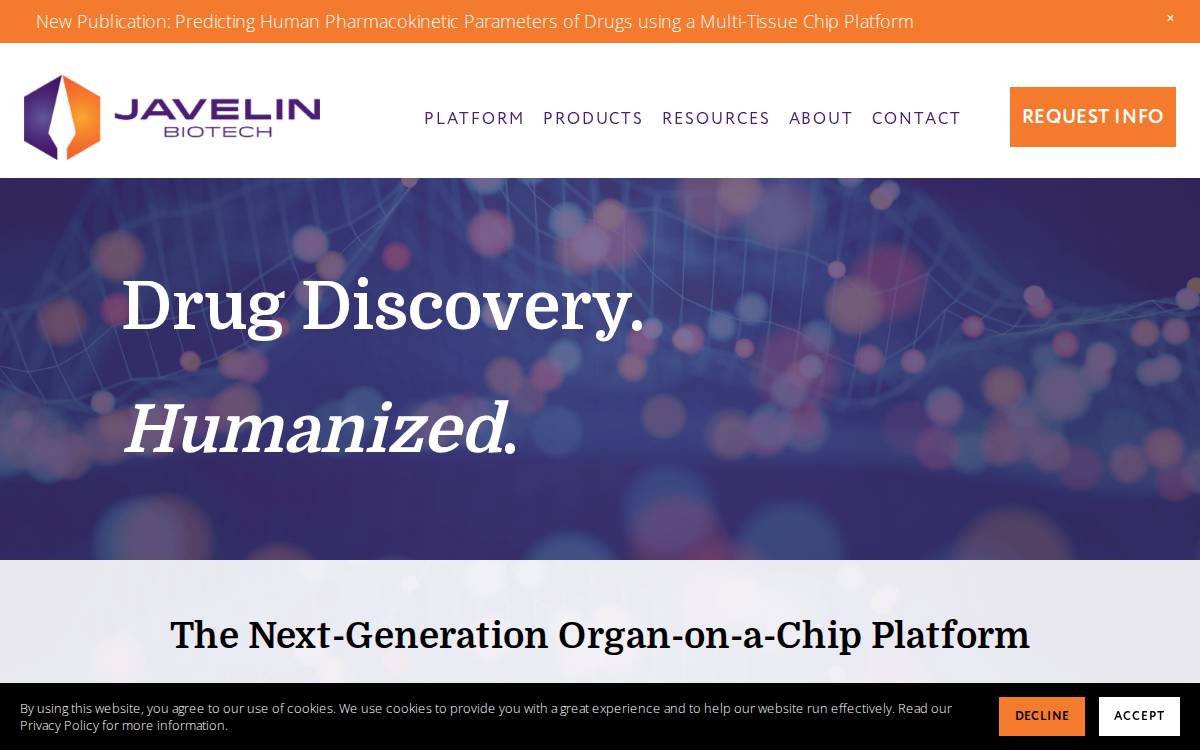Javelin Biotech website preview