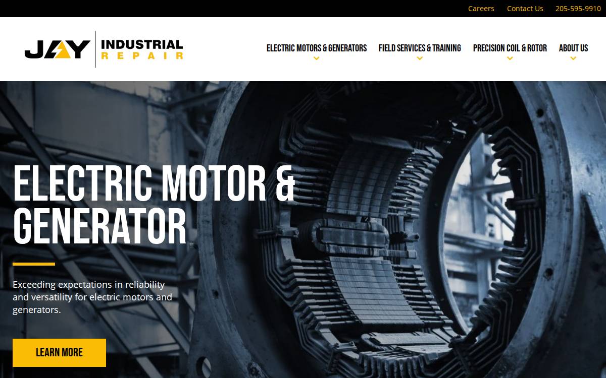 Jay Industrial Repair website preview