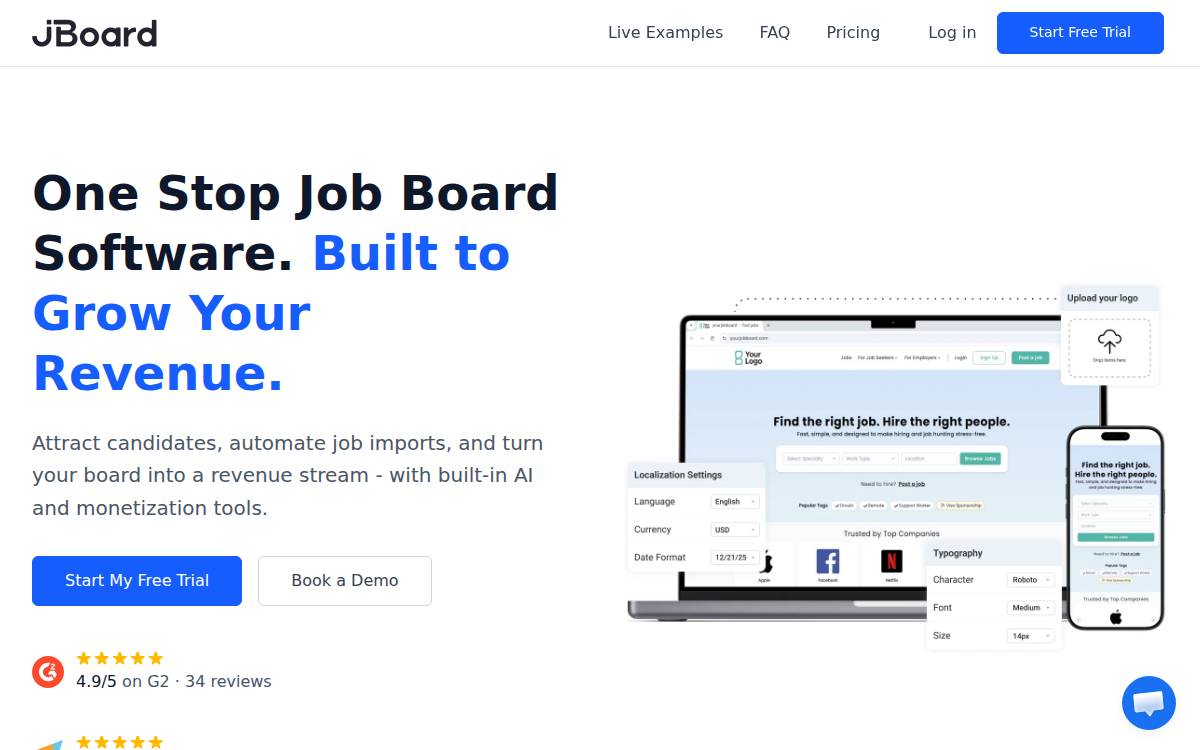 jBoard website preview