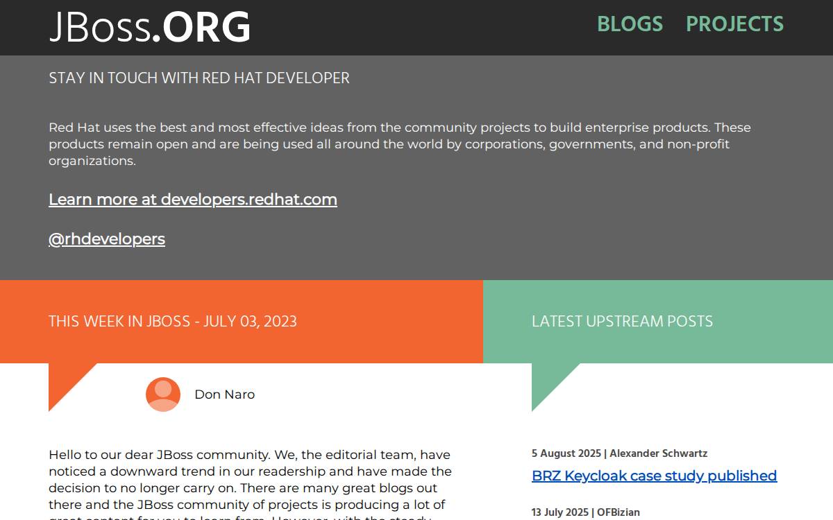 Jboss website preview