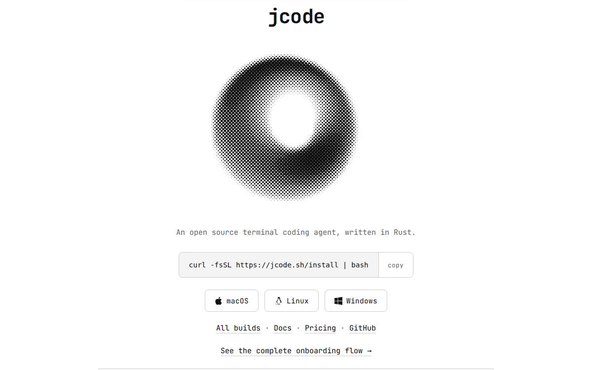 Jcode website preview