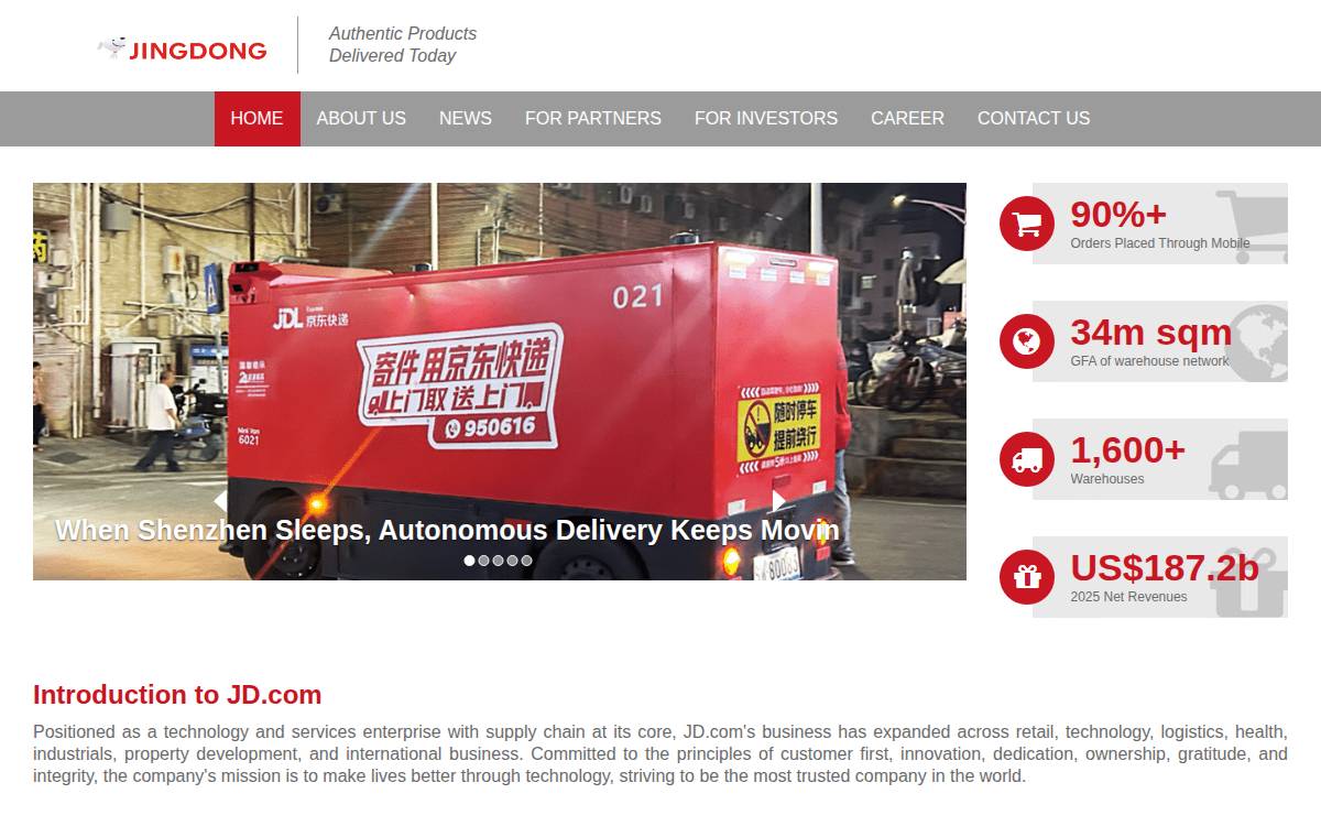 JD website preview