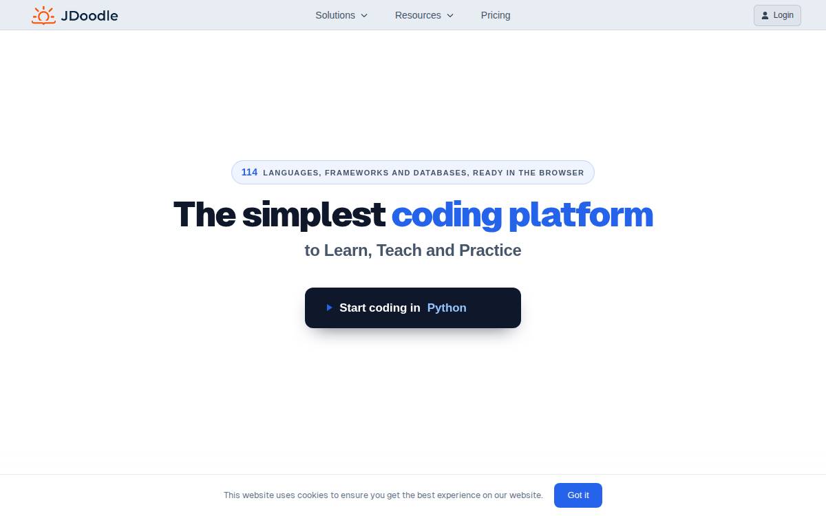 JDoodle website preview