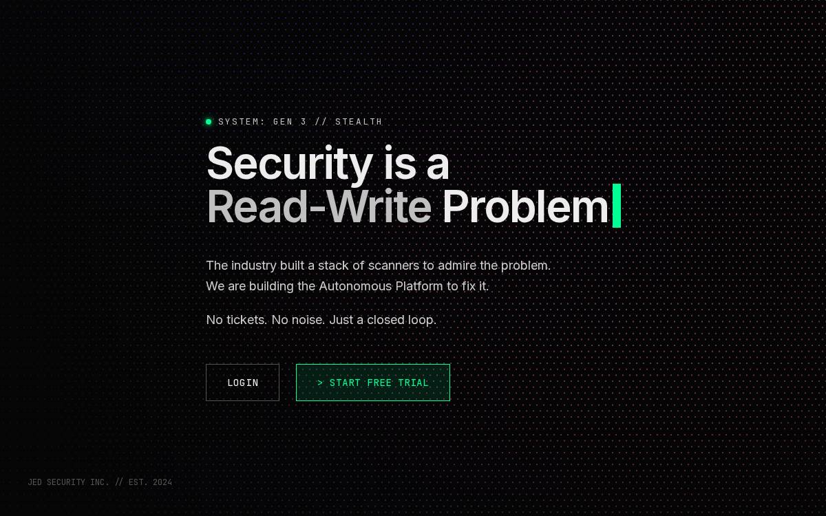 Jed Security website preview