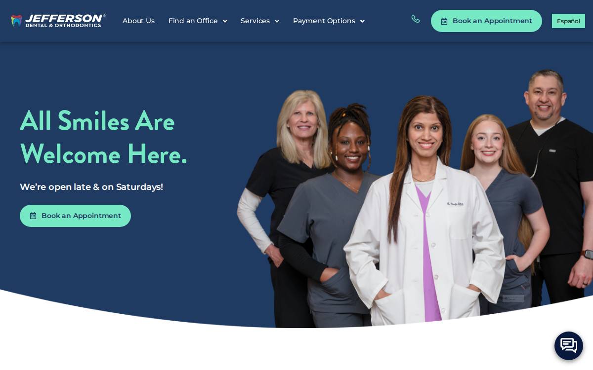 Jefferson Dental & Orthodontics website preview