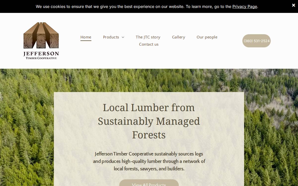 Jefferson Timber Cooperative website preview
