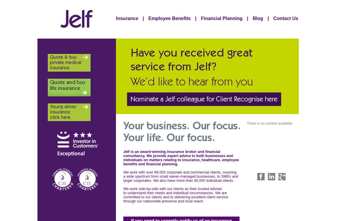 Jelf Group plc website preview