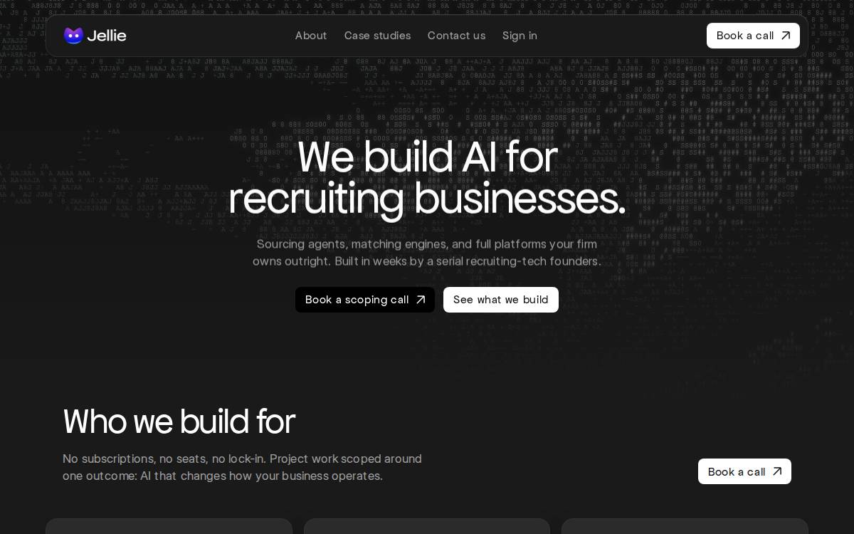 Jellie website preview