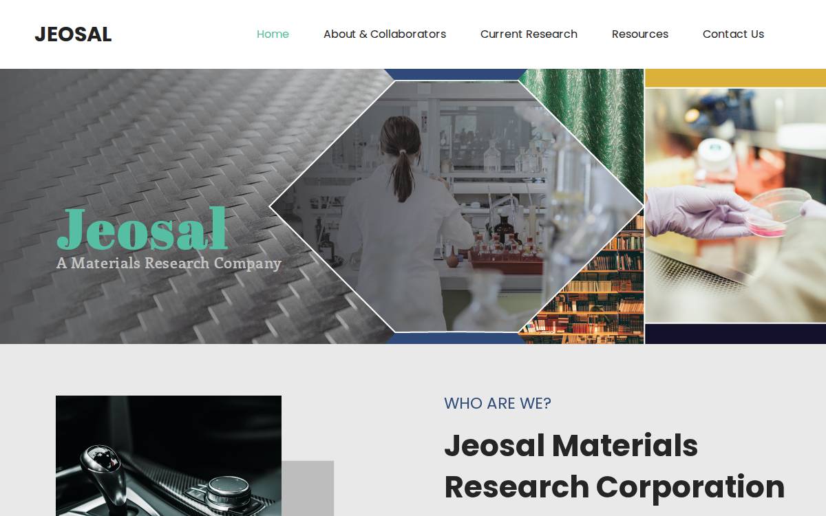 Jeosal Materials Research Corporation website preview