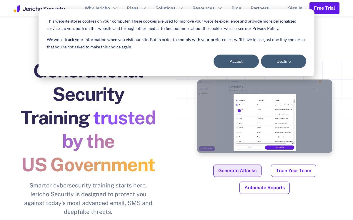 Jericho Security website preview
