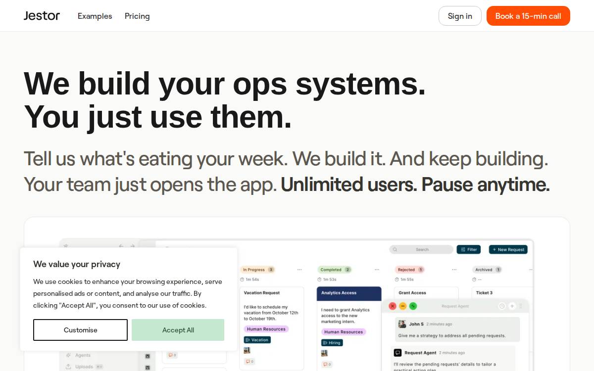 Jestor website preview