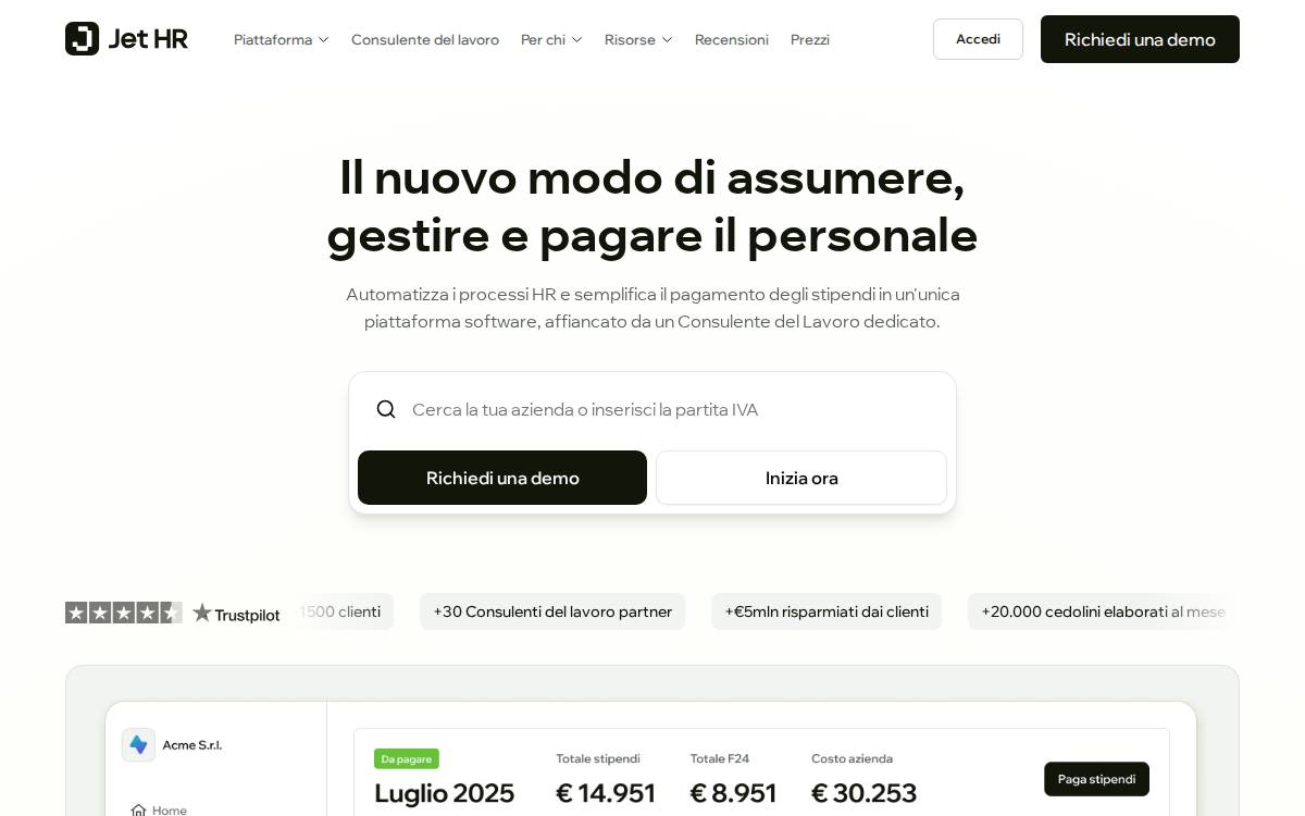 Jet HR website preview