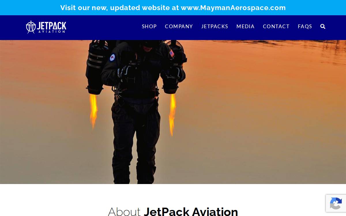 JetPack Aviation website preview