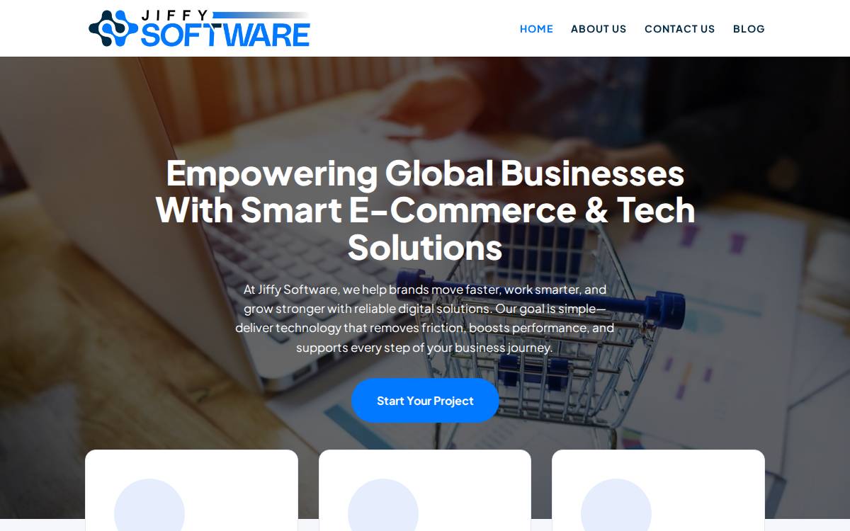 Jiffy Software website preview