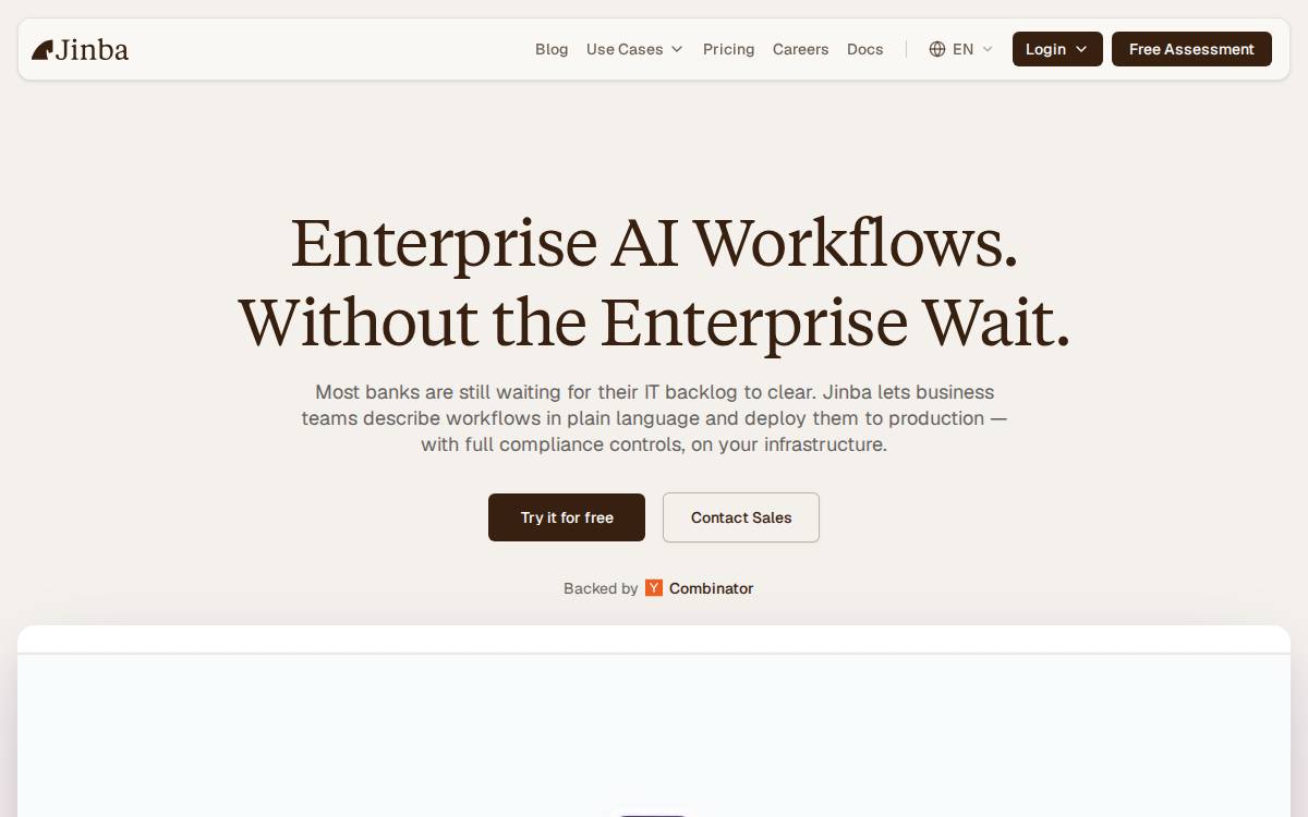 Jinba website preview