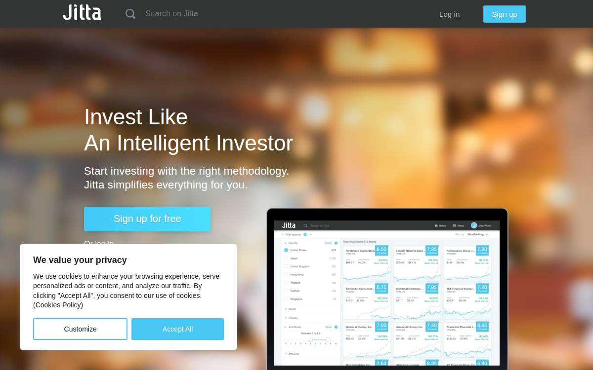 Jitta website preview