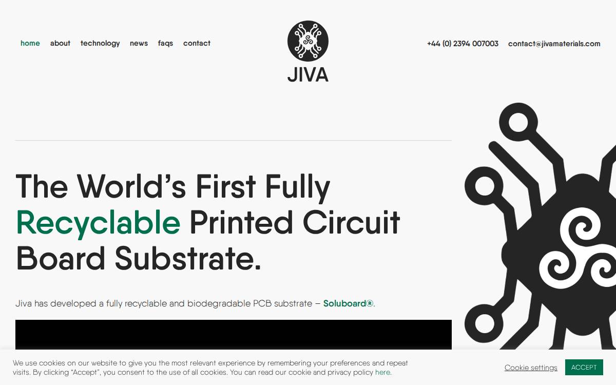 Jiva Materials website preview