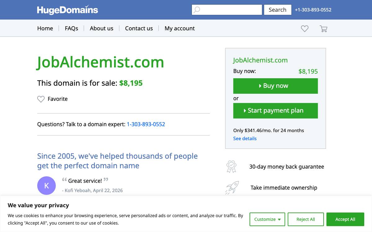 Job Alchemist website preview