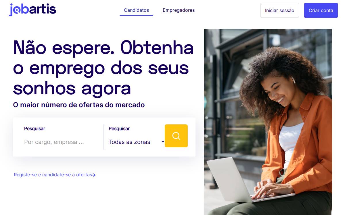 Jobartis website preview