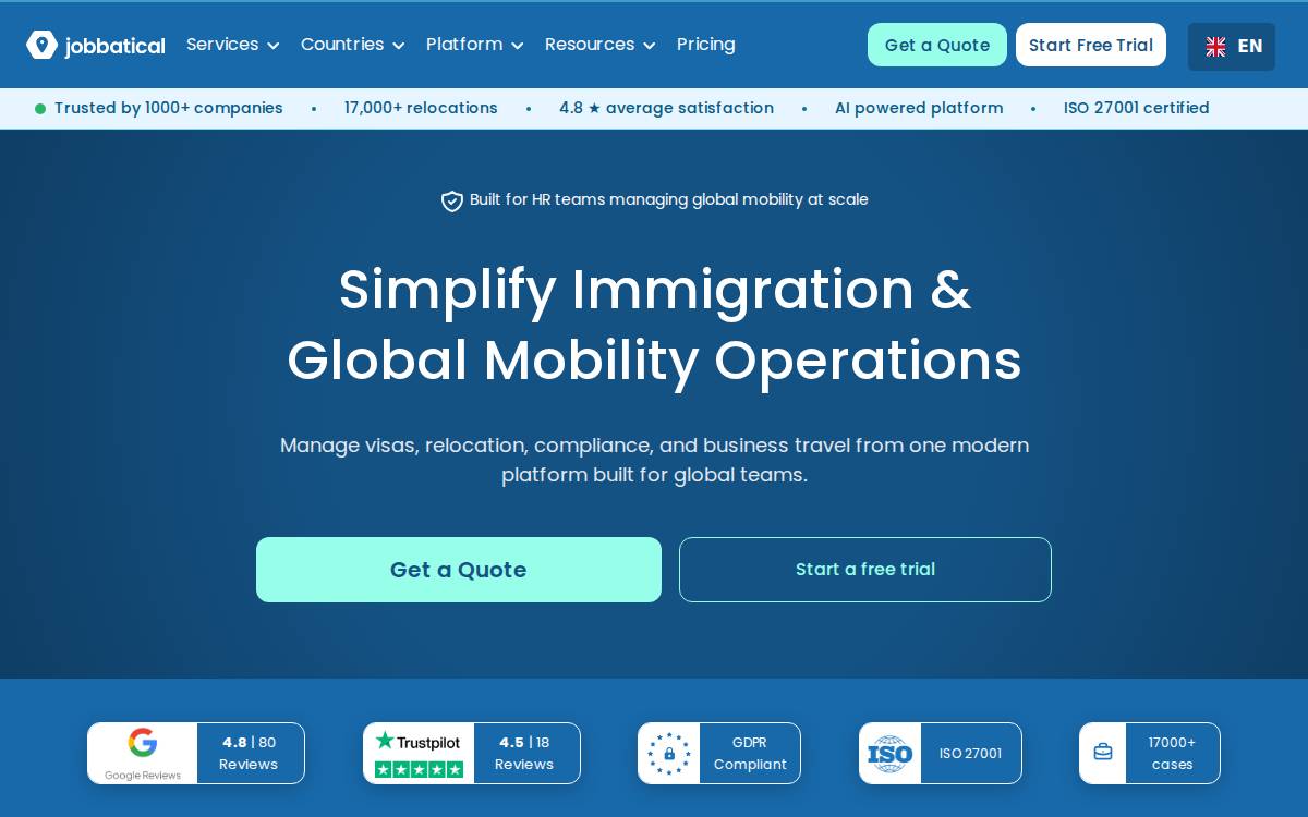 Jobbatical website preview