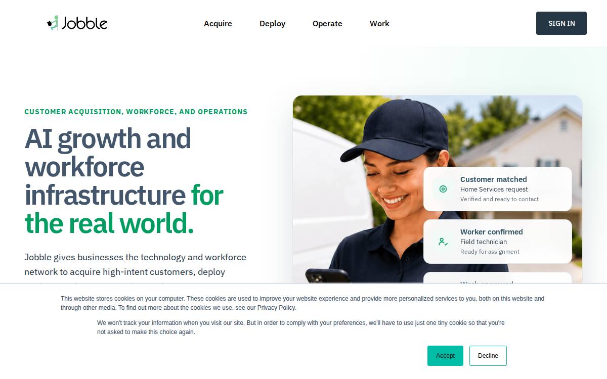 Jobble website preview