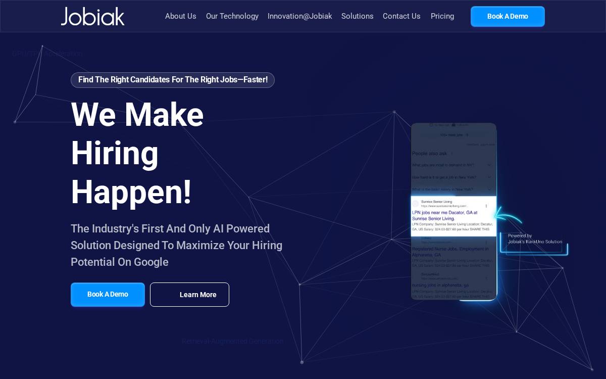 Jobiak website preview