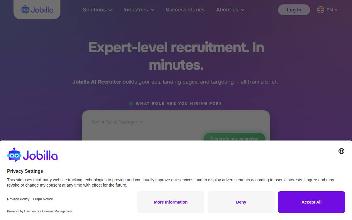 Jobilla website preview