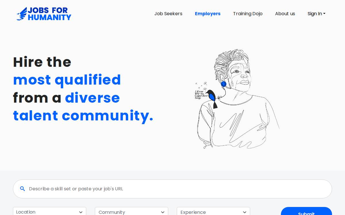 Jobsforhumanity website preview