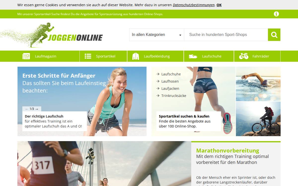 Joggen Online website preview