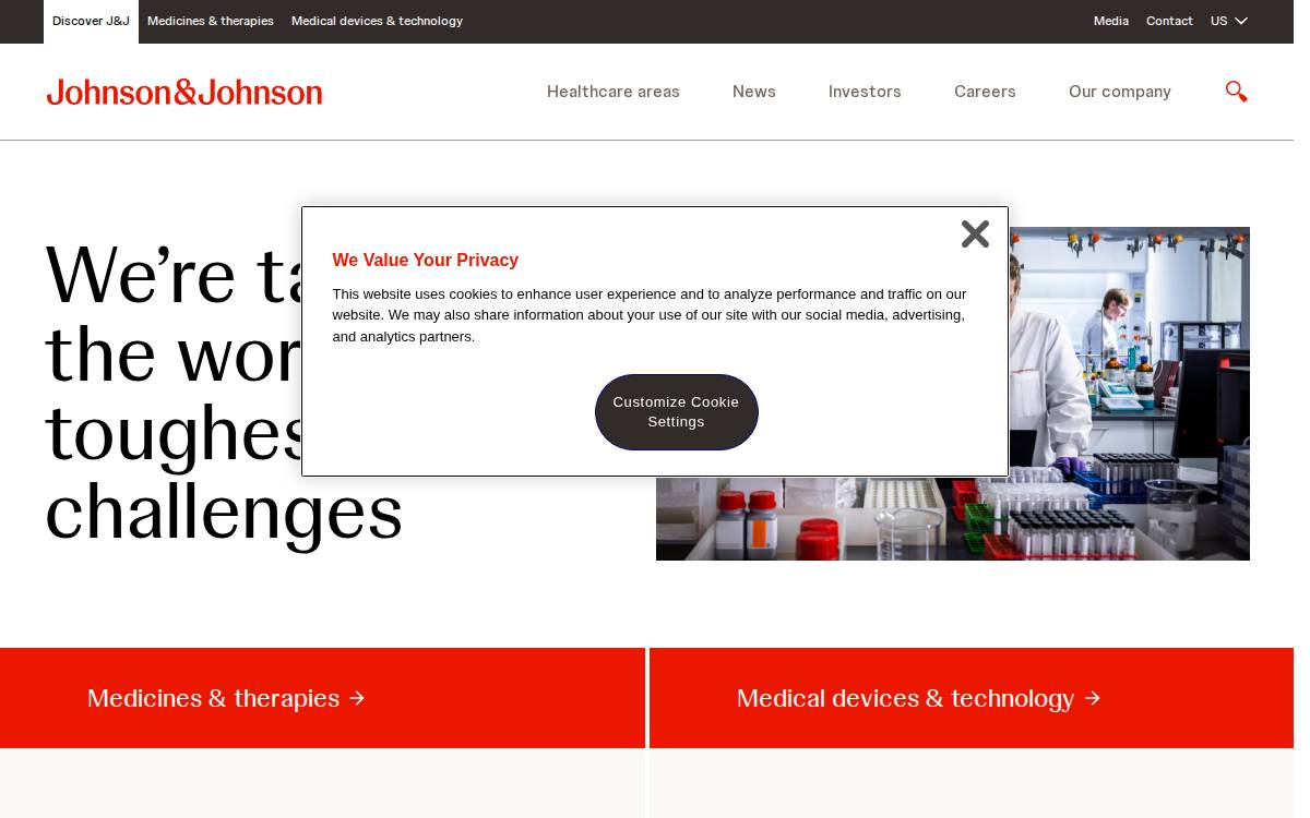 Johnson & Johnson website preview