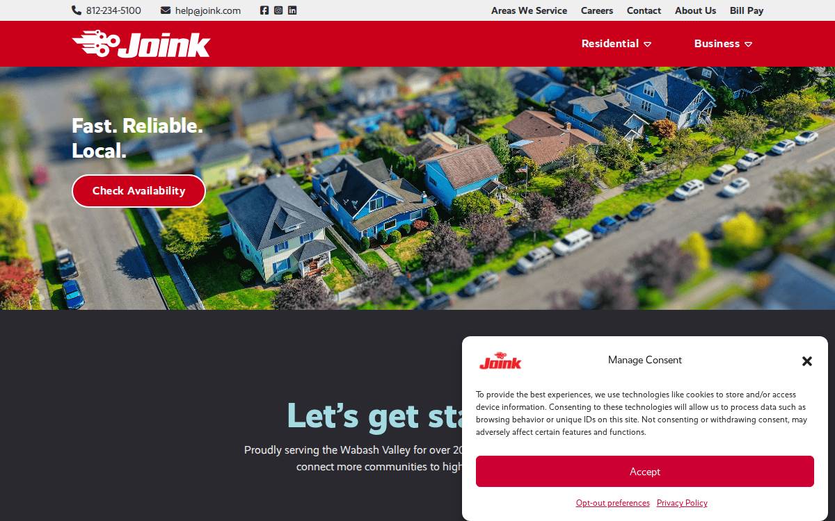 Joink website preview